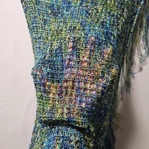 Guess Poncho Women One Size Multi-colored Knit Cover Up - Picture 4 of 4